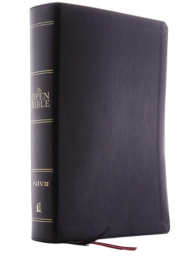 The  NIV, Open Bible, Leathersoft, Black, Red Letter, Thumb Indexed, Comfort Print: Complete Reference System