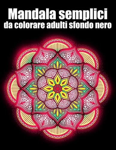 Mandala semplici da colorare adulti sfondo nero