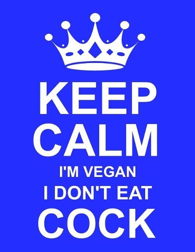 Keep Calm I'm Vegan I Don't Eat Cock