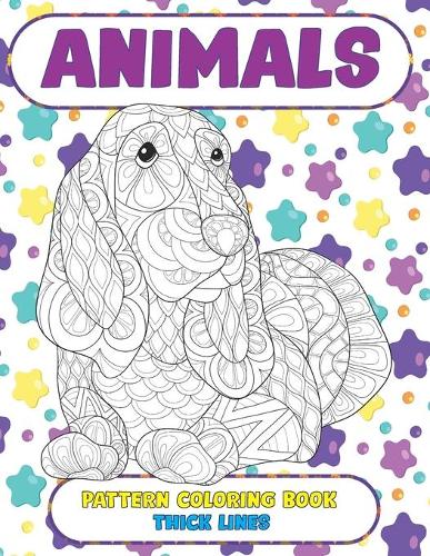 Pattern Coloring Book - Animals - Thick Lines