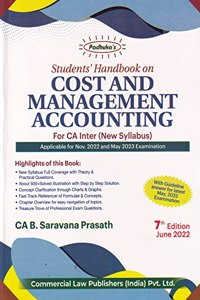Padhuka's Student's Handbook On Cost And Management Accounting For Ca Inter (New Syllabus) - 7/Edition, 2022