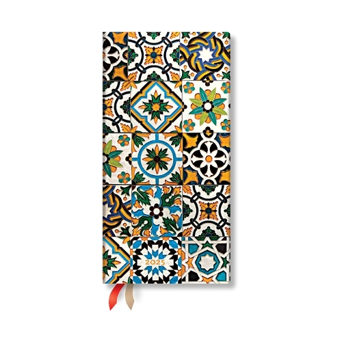 2025 Porto Slim Horizontal Hardcover 12-Month, 160pg, 100gsm, 2025 Planners by Paperblanks (Portuguese Tiles)