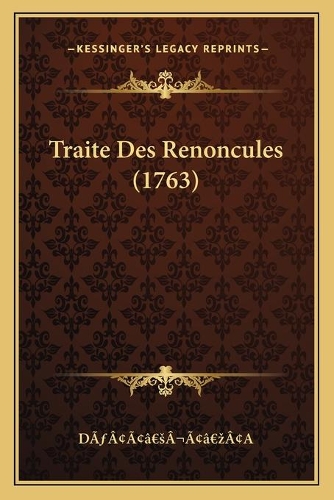 Traite Des Renoncules (1763)