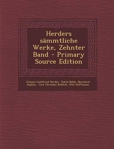Herders Sammtliche Werke, Zehnter Band