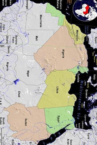 Modern Day Map of Northern Africa Journal