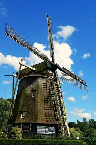 Beautiful Sky and a Windmill in the Netherlands