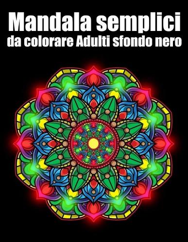 Mandala semplici da colorare Adulti sfondo nero