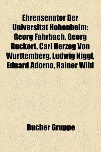 Ehrensenator Der Universitat Hohenheim