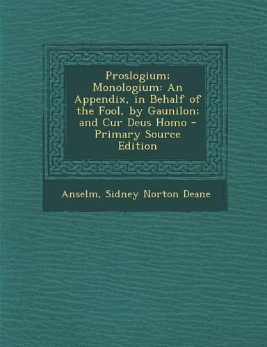 Proslogium; Monologium