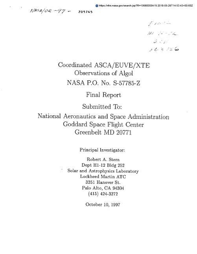 Coordinated Asca/Euve/Xte Observations of ALGOL
