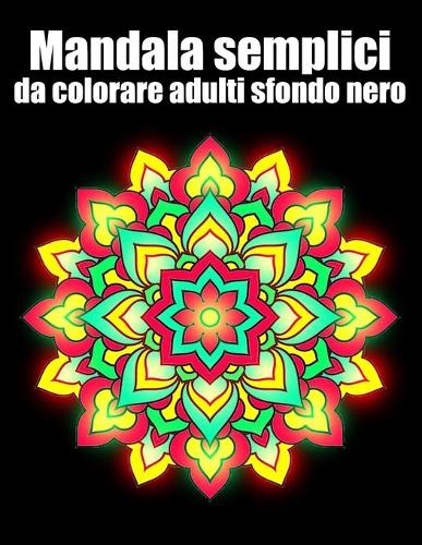 Mandala semplici da colorare adulti sfondo nero