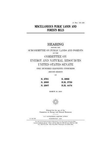Miscellaneous Public Lands and Forests Bills