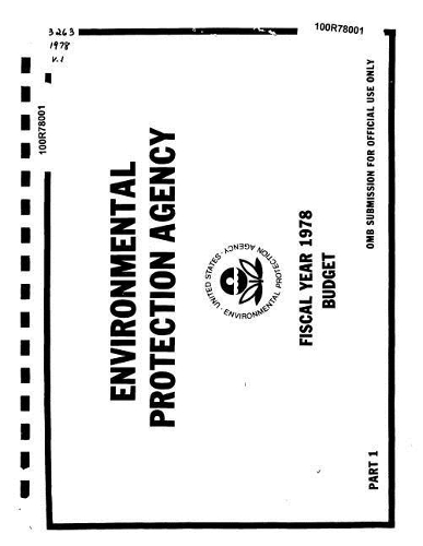EPA Fiscal Year 1978 Budget Part 1