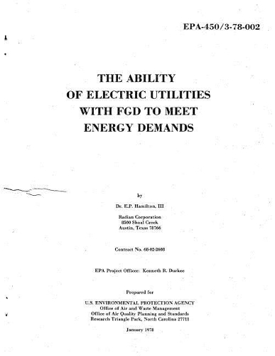 Ability of Electric Utilities with Fgd to Meet Energy Demands