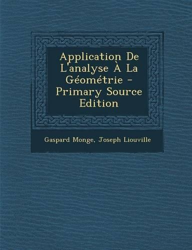 Application de L'Analyse a la Geometrie