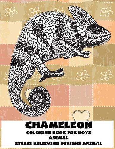 Animal Coloring Book for Boys - Stress Relieving Designs Animal - Chameleon