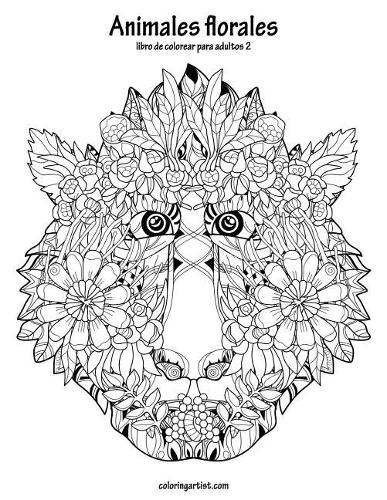 Animales florales libro para colorear para adultos 2