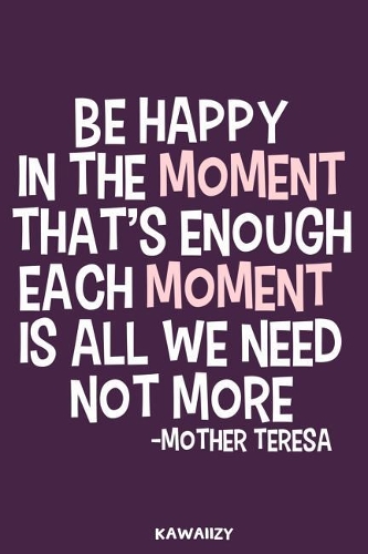 Be Happy in the Moment That's Enough Each Moment Is All We Need Not More - Mother Teresa