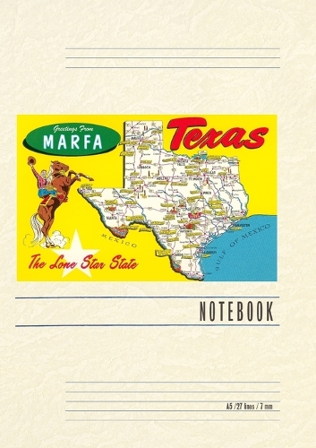 Vintage Lined Notebook Greetings from Marfa, Texas