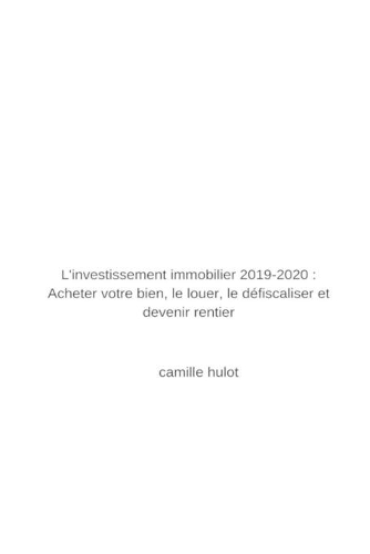 L'investissement immobilier 2019-2020