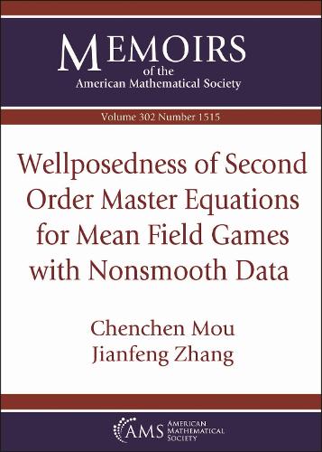 Wellposedness of Second Order Master Equations for Mean Field Games with Nonsmooth Data