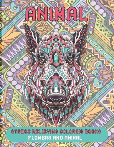 Stress Relieving Coloring Books Flowers and Animal - Animal