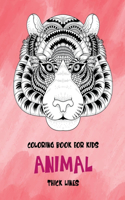 Animal Coloring Book for Kids - Thick Lines
