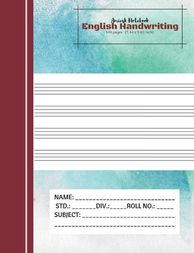 Amiesk Notebook - English Handwriting Notebook - 140 pages (7.44 x 9.69 inch)