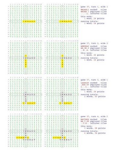 Fifty Scrabble Box Scores Games 1-50