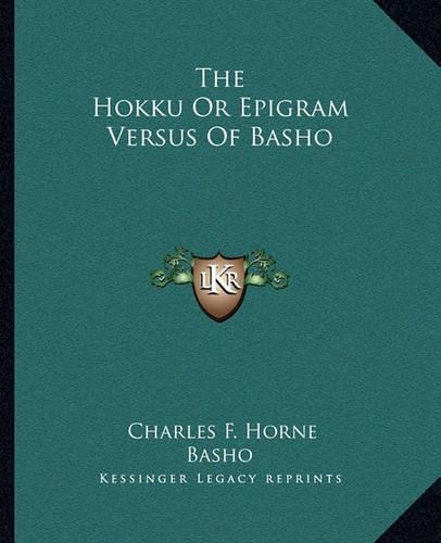 The Hokku Or Epigram Versus Of Basho