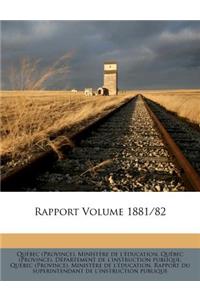Rapport Volume 1881/82