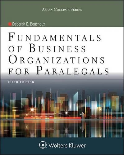 Fundamentals of Business Organizations for Paralegals