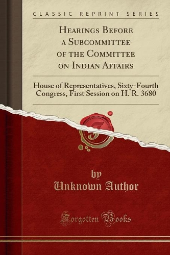 Hearings Before a Subcommittee of the Committee on Indian Affairs