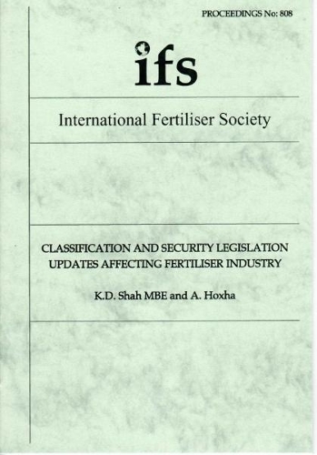 Classification and security legislation updates affecting fertiliser industry