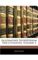 Allgemeines Repertorium Der Literatur, Zweyter Band