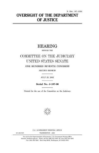 Oversight of the Department of Justice