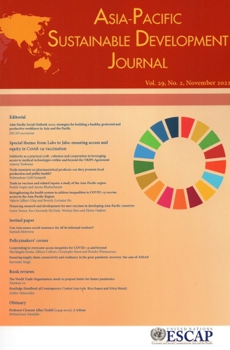Asia-Pacific Sustainable Development Journal 2022, Issue No.2