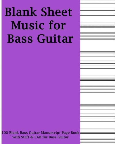 Blank Sheet Music for Bass Guitar - Purple Cover