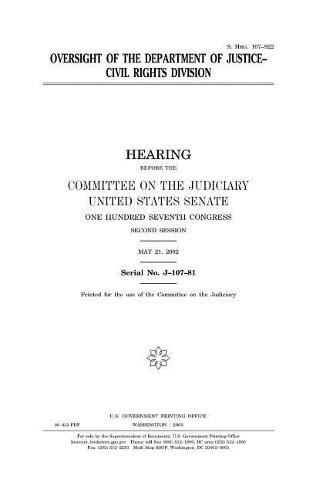 Oversight of the Department of Justice, Civil Rights Division