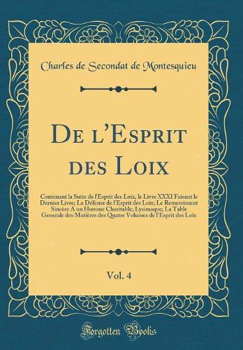de l'Esprit Des Loix, Vol. 4