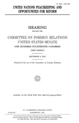 United Nations peacekeeping and opportunities for reform