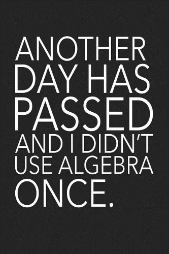 Another Day Has Passed and I Didn't Use Algebra Once