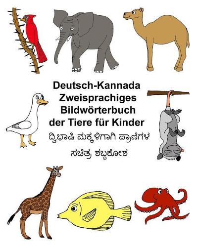 Deutsch-Kannada Zweisprachiges Bildwörterbuch der Tiere für Kinder
