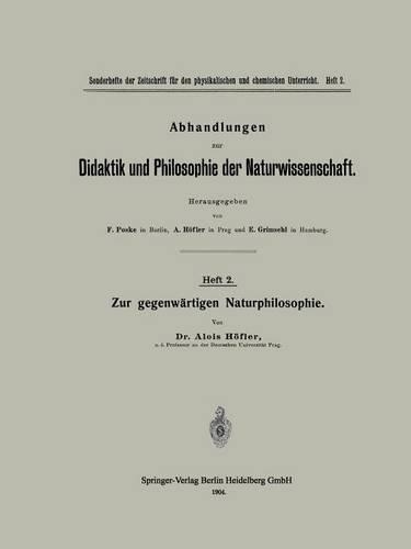 Zur gegenwärtigen Naturphilosophie