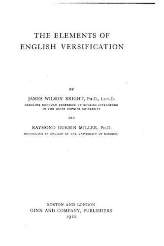 The Elements of English Versification
