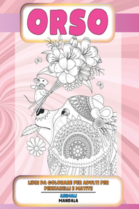 Libri da colorare per adulti per pennarelli e matite - Mandala - Animali - Orso