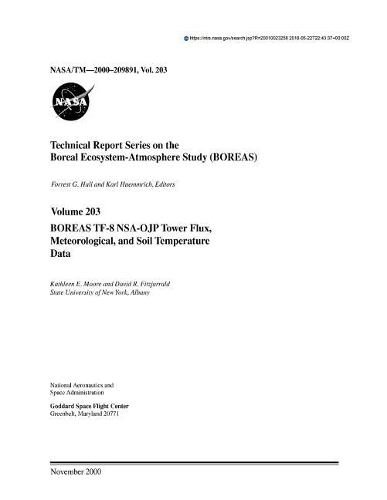 Boreas Tf-8 Nsa-Ojp Tower Flux, Meteorological, and Soil Temperature Data