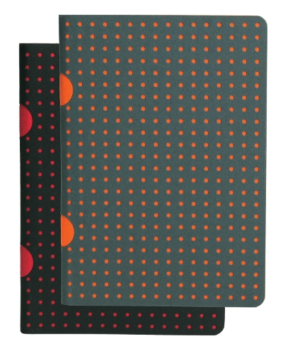 Black on Red / Grey on Orange (set of two) B7 Unlined Notebooks