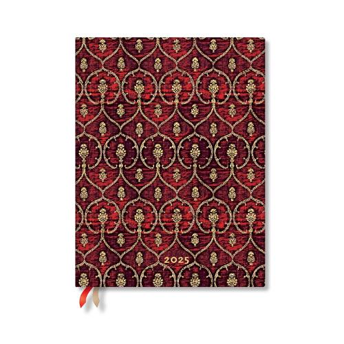 Red Velvet Ultra 12-month Vertical Softcover Flexi Dayplanner 2025 (Elastic Band Closure): (Red Velvet)