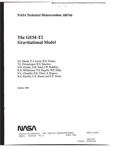 The Gem-T2 Gravitational Model